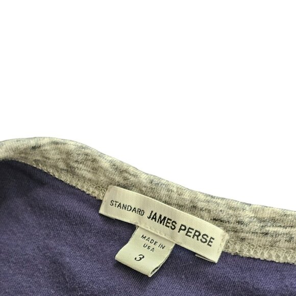 Standard James Perse Estilo Ruched Dress Size 3 Striped 3/4 Sleeve Cotton - Picture 8 of 8